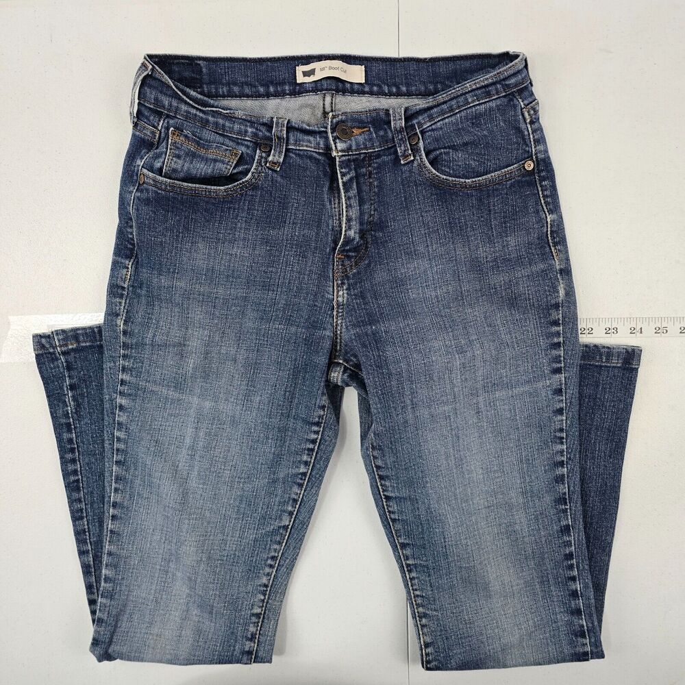Levi's 515 boot cut jeans 8m blue denim womens 4991